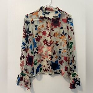 Canal Floral Ruffled Blouse